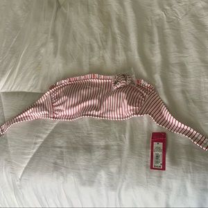 Red & white bandeau bikini top